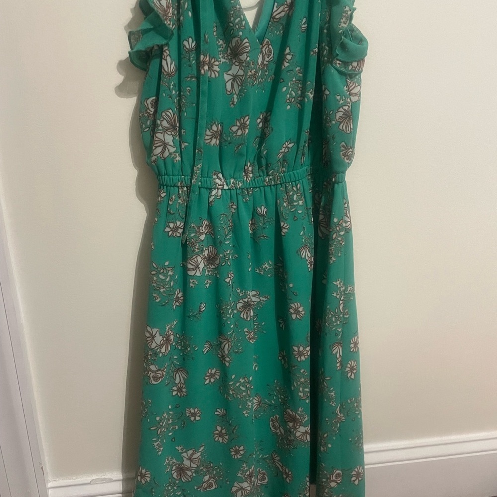 Paraella Green Sleeveless V-Neck Sundress
